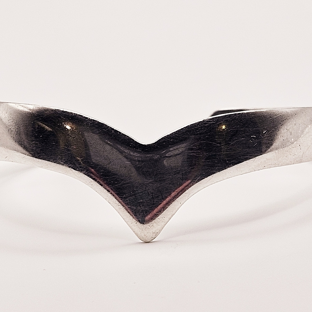 Sterling Silver Native V-Shaped Cuff Bracelet - image 1